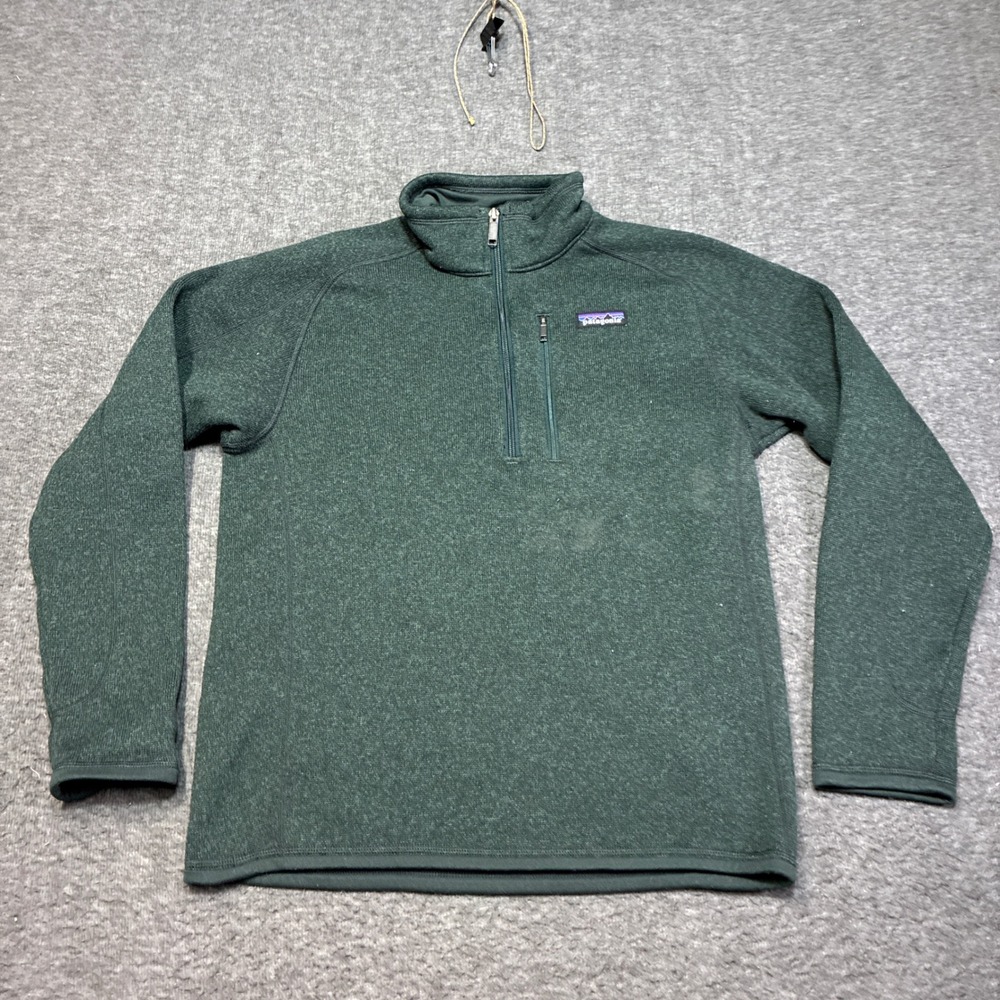 Patagonia‎ Better Sweater Quarter Zip Mens Small Green Heathered Fleece Pullover